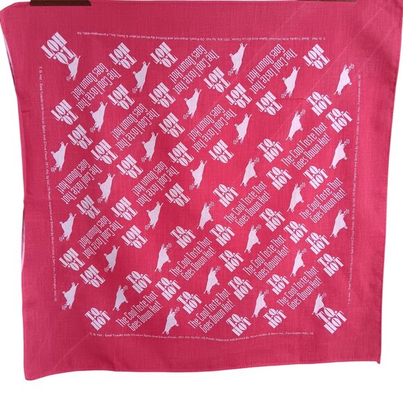 Vintage Cowboy Hanky Bandana Hiram Walker Sons T.Q. Hot! Schnapps Bandana 21x21 - Picture 2 of 4